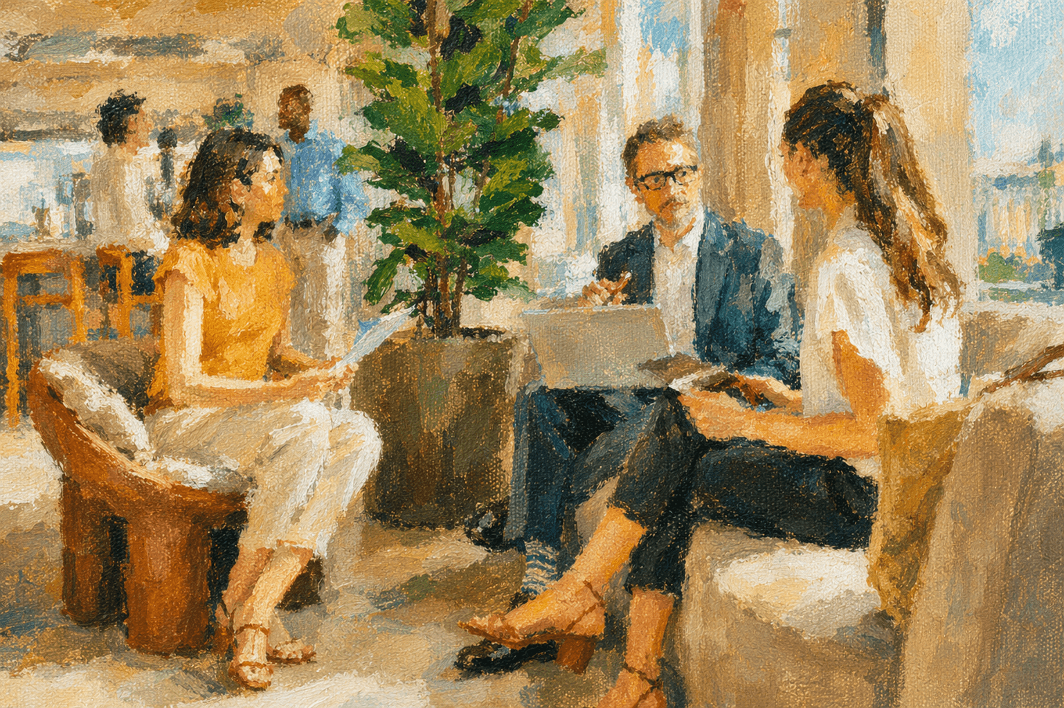 Illustration av Shace-plattformen på en bärbar dator och mobiltelefon.